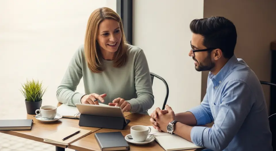 Conversa informal com profissional da área para entender melhor como iniciar uma carreira em tecnologia em 2025.