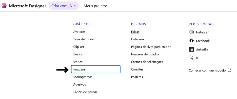 Microsoft Designer - Escolhendo os tipos de imagens com IA. Microsoft Designer - Escolhendo os tipos de imagens com IA.