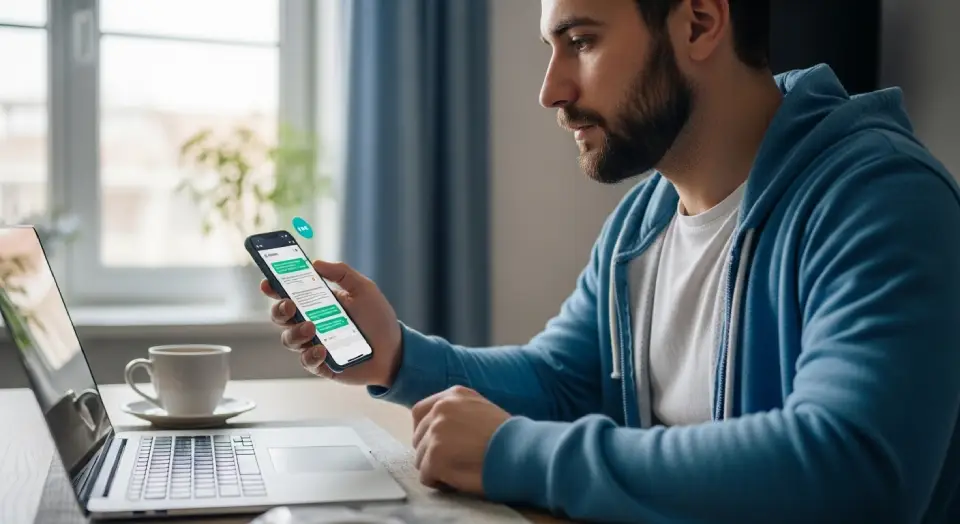 Um cidadão conversando com um chatbot em um site governamental.